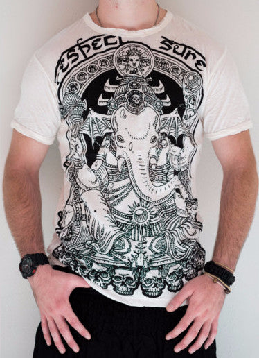 Sure Design Men's Batman Ganesh T-Shirt White