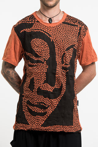Sure Design Men's Big Buddha Face T-Shirt Orange