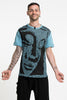 Sure Design Men's Big Buddha Face T-Shirt Turquoise