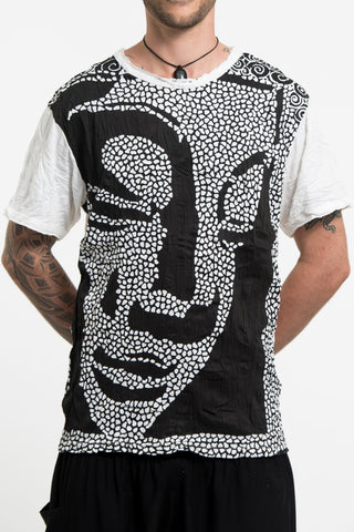 Sure Design Men's Big Buddha Face T-Shirt White