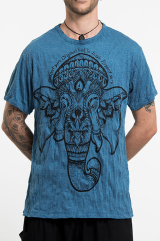 Sure Design Men's Lotus Ganesh T-Shirt in Denim Blue