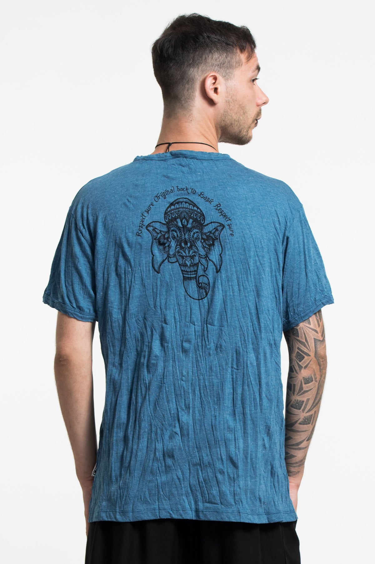 Sure Design Men's Lotus Ganesh T-Shirt in Denim Blue