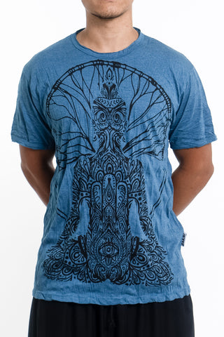 Sure Design Men's Hamsa Meditation T-Shirt Denim Blue