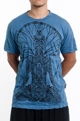 Sure Design Men's Hamsa Meditation T-Shirt Denim Blue