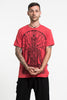 Sure Design Men's Hamsa Meditation T-Shirt Red
