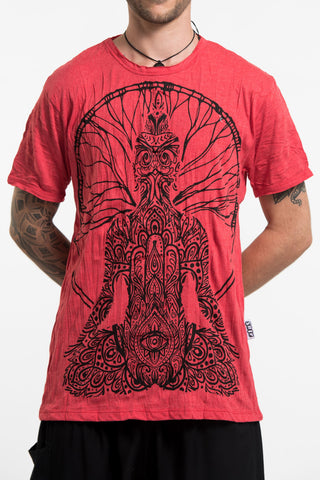 Sure Design Men's Hamsa Meditation T-Shirt Red