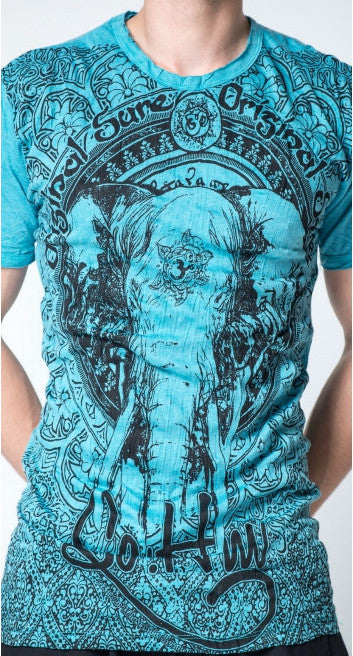 Sure Design Men's Wild Elephant T-Shirt Turquoise