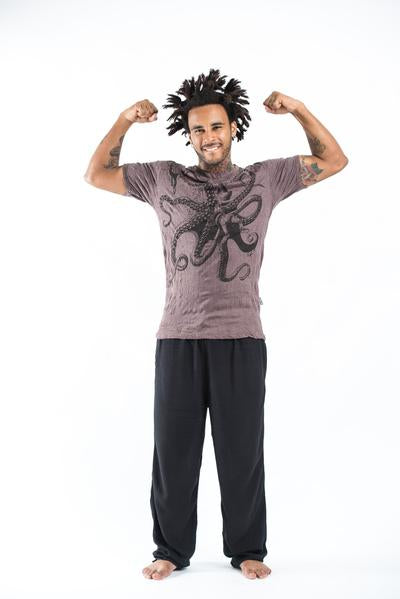 Sure Design Men's Octopus T-Shirt Brown