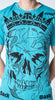 Sure Design Men's Crow Skull T-Shirt Turquoise