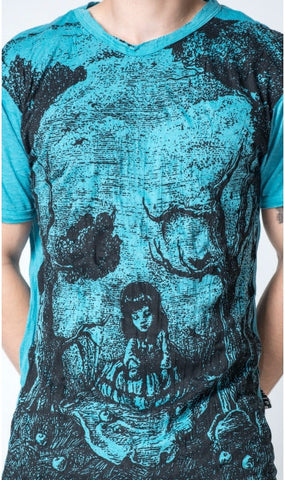 Sure Design Men's Alice in Wonderland T-Shirt Turquoise