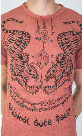 Sure Design Men's Thai Tattoo T-Shirt Brick