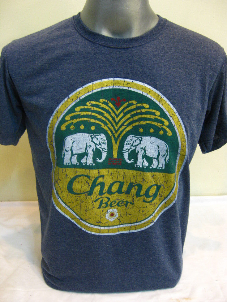 Men's Chang Beer T-Shirt Denim Blue