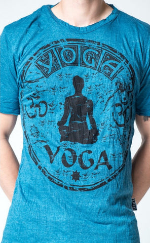 Sure Design Men's Infinitee Yoga Stamp T-Shirt Denim Blue