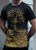 Sure Design Men's Tree Of Life T-Shirt Gold on Black