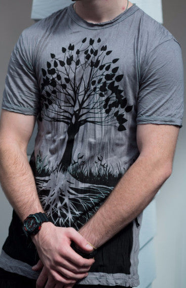 Sure Design Men's Tree Of Life T-Shirt Gray