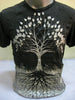 Sure Design Men's Tree of Life T-Shirt Silver on Black