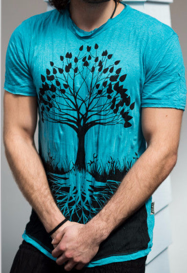 Sure Design Men's Tree Of Life T-Shirt Turquoise