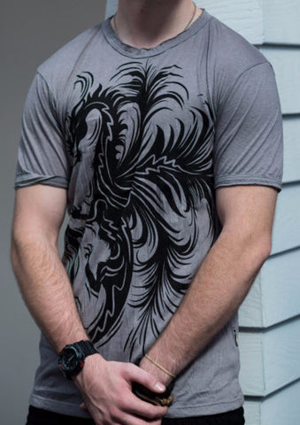 Sure Design Men's The Dragon T-Shirt Gray