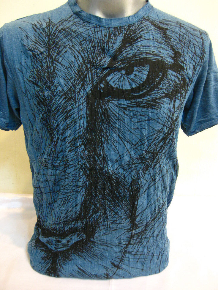 Sure Design Men's Lions Eye T-Shirt Denim Blue