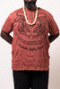 Plus Size Sure Design Men's Thai Tattoo T-Shirt Brick