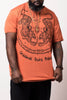 Plus Size Sure Design Men's Thai Tattoo T-Shirt Orange