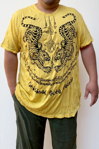 Sure Design Men's Thai Tattoo T-Shirt Yellow