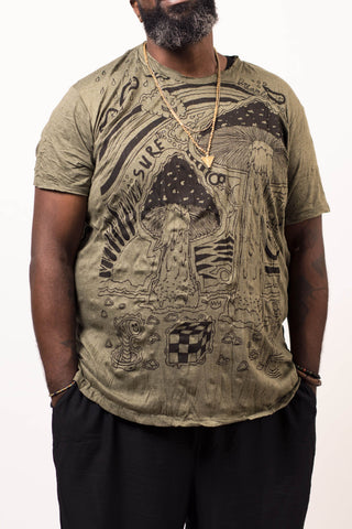 Plus Size Sure Design Men's Magic Mushroom T-Shirt Green