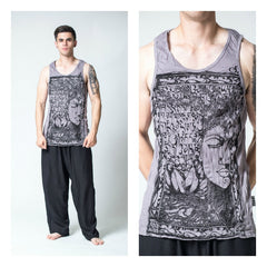 Sure Design Men's Sanskrit Buddha Tank Top Gray