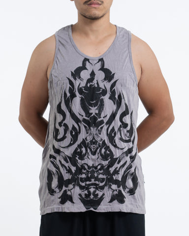 Mens Buddha Chakra Tank Top in Gray