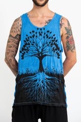 Sure Design Men's Tree Of Life Tank Top Blue