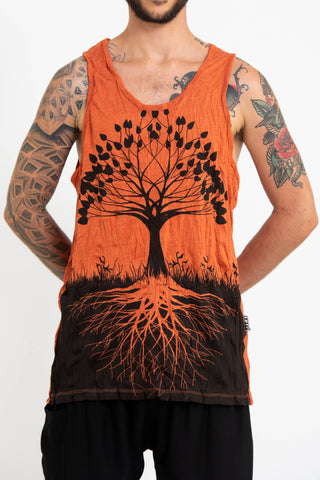 Sure Design Men's Tree Of Life Tank Top Orange