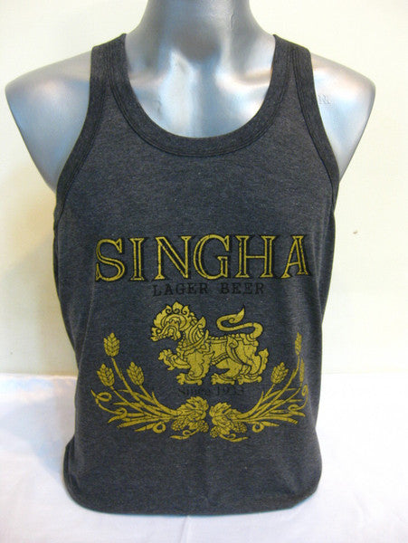 Men's Singha Beer Tank Top Black