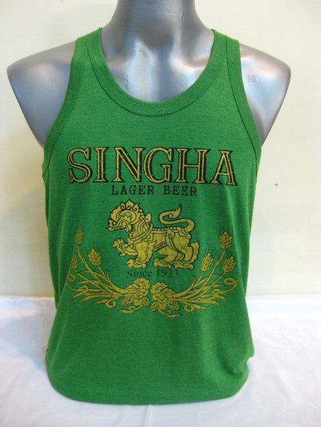 Men's Singha Beer Tank Top Green