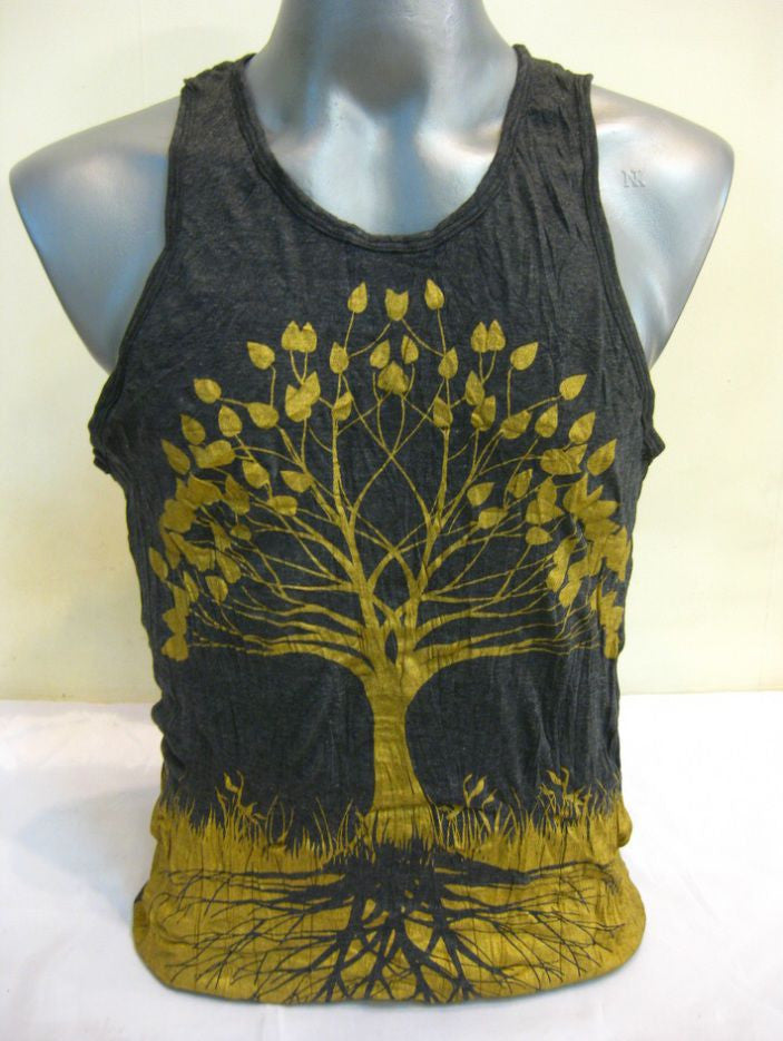 Sure Design Men's Tree Of Life Tank Top Gold on Black