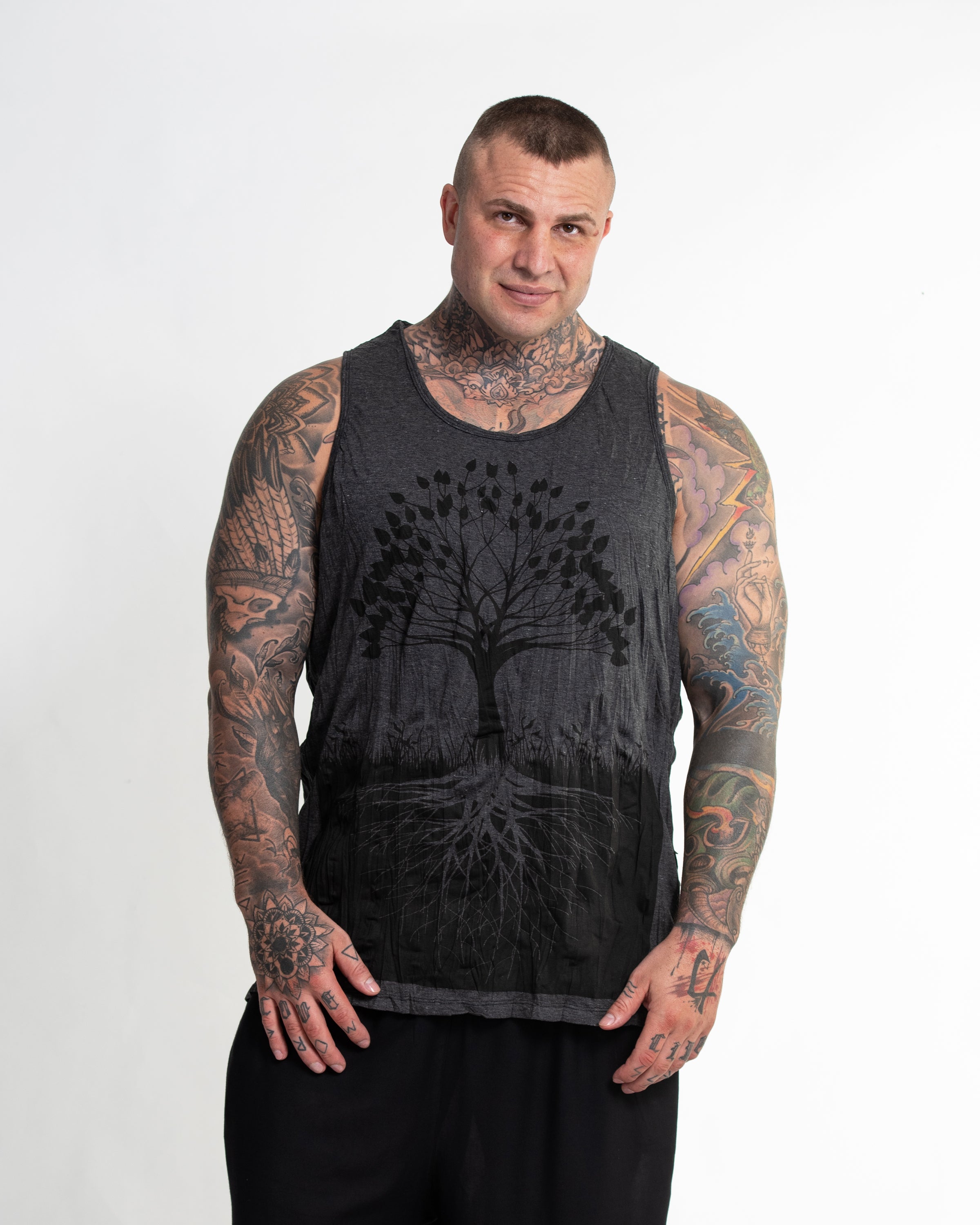 Sure Design Men's Tree Of Life Tank Top in Black
