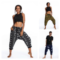 Assorted Set of 3 Unisex Harem Pants with Faux Buttons