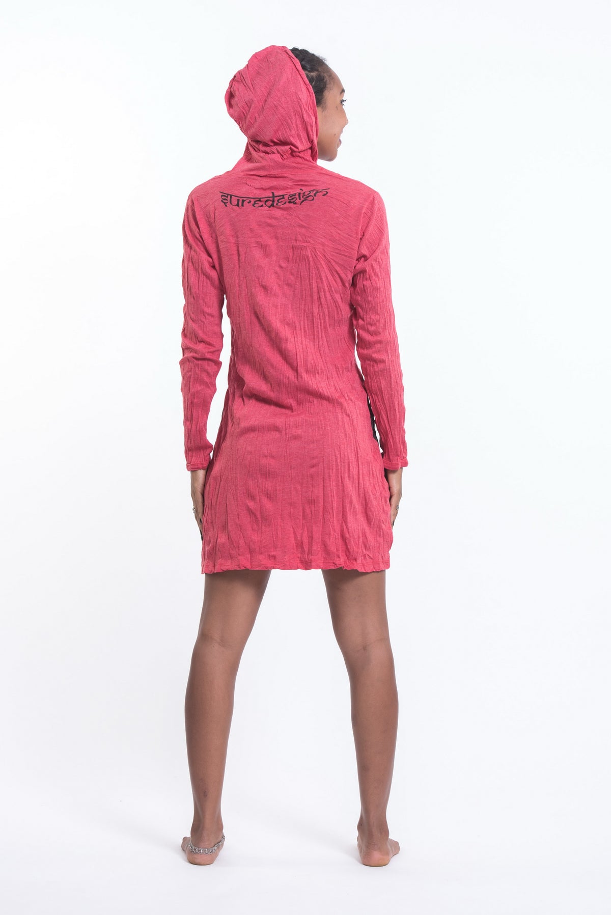 Sure Design Women's Tree Of Life Hoodie Dress Red