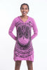Sure Design Women's Weed Owl Hoodie Dress Pink