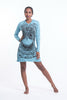 Sure Design Women's Weed Owl Hoodie Dress Turquoise
