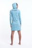 Sure Design Women's Weed Owl Hoodie Dress Turquoise
