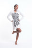 Sure Design Women's Chakra Fractal Hoodie Dress White