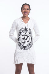 Sure Design Women's Infinitee Ohm Hoodie Dress White