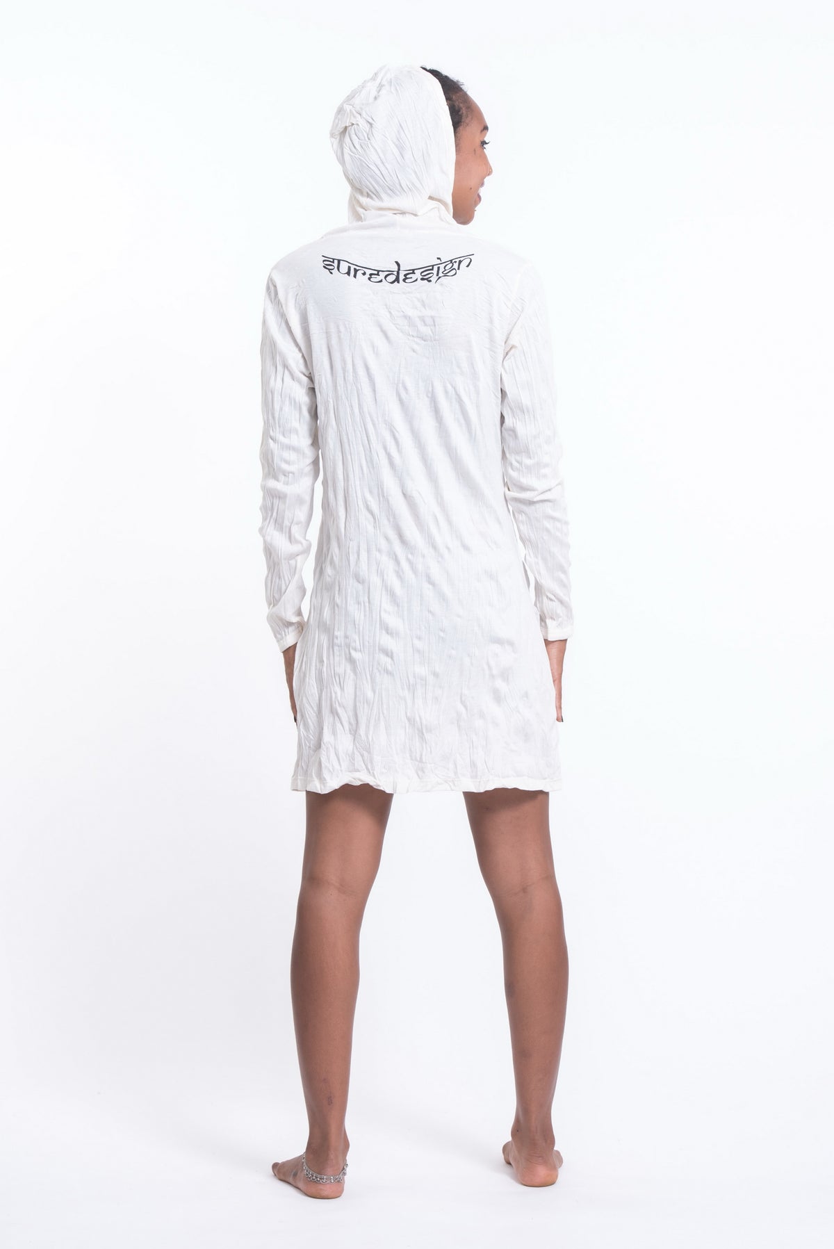 Sure Design Women's Infinitee Ohm Hoodie Dress White