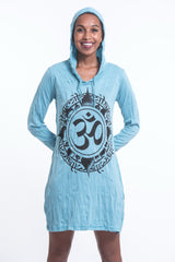 Sure Design Women's Infinitee Ohm Hoodie Dress Turquoise