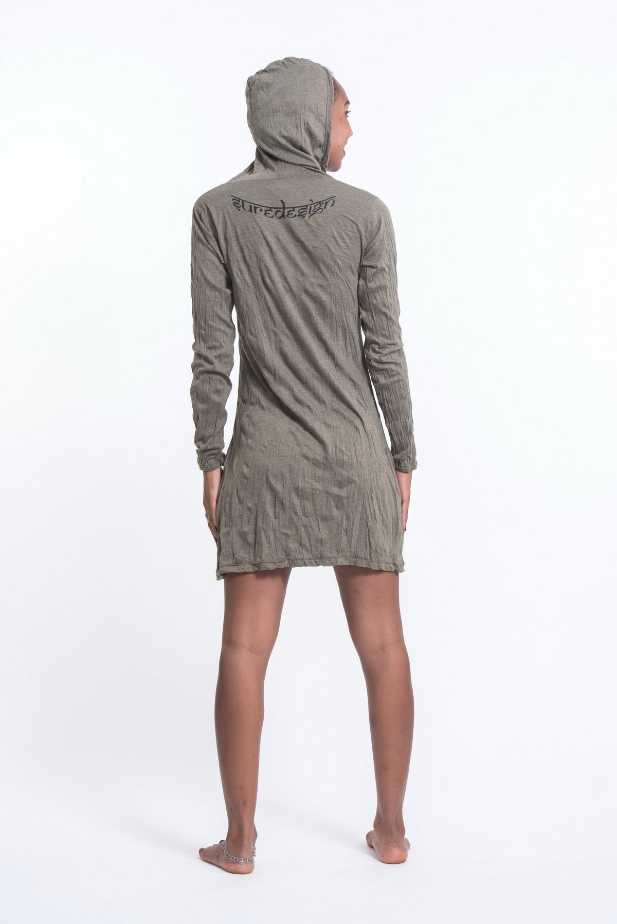 Sure Design Women's Infinitee Ohm Hoodie Dress Green
