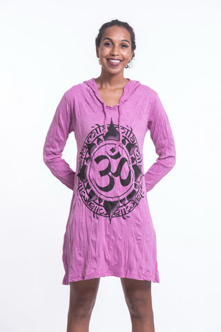 Sure Design Women's Infinitee Ohm Hoodie Dress Pink