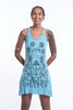 Sure Design Womens Octopus Chakras Tank Dress Turquoise
