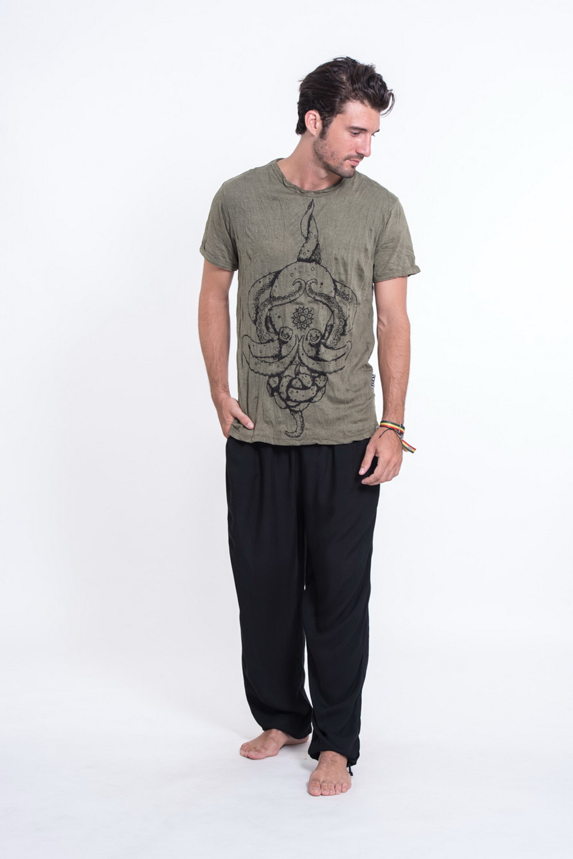 Sure Design Mens Octopus Mandala T-Shirt Green