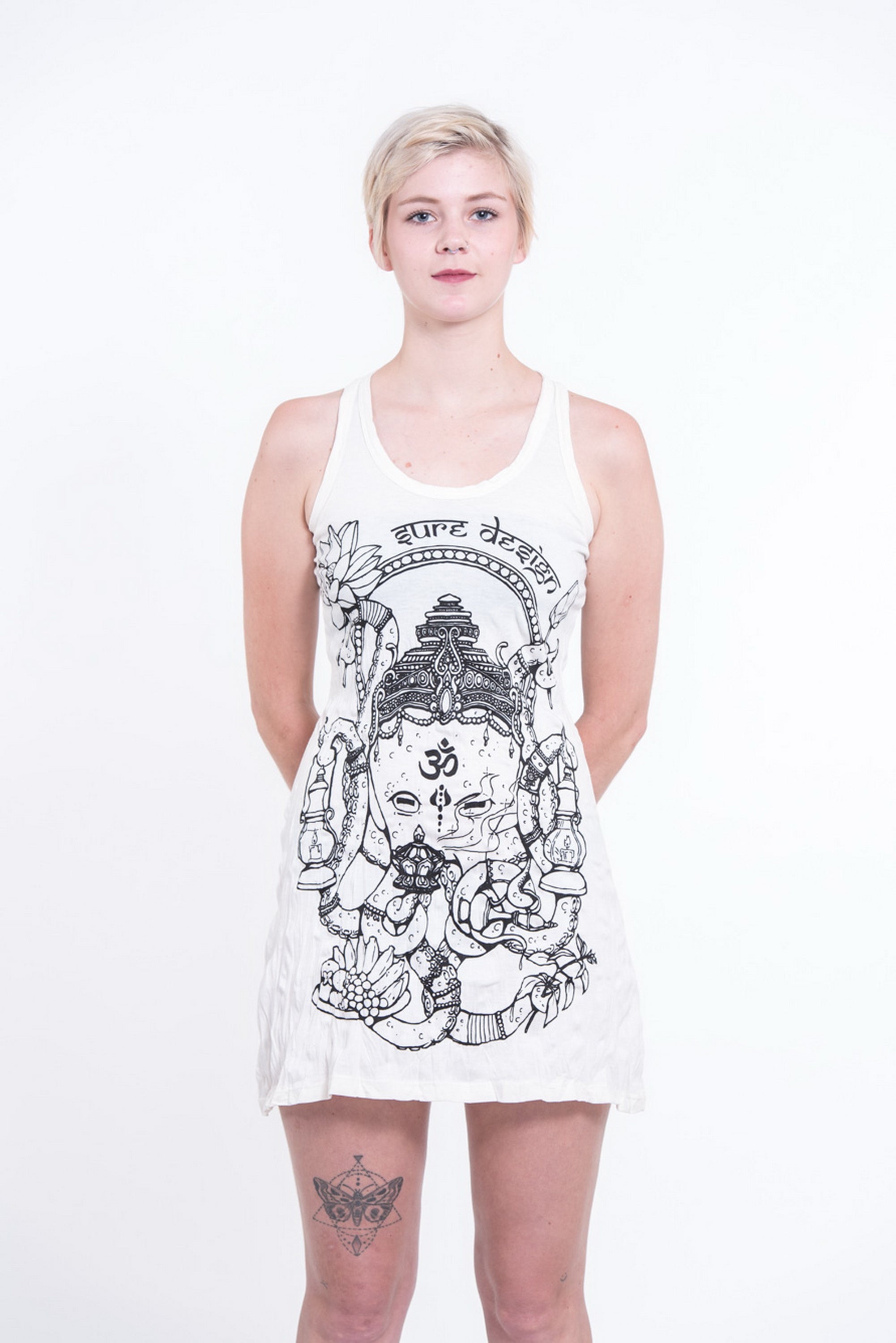Sure Design Womens Octopus Oracle Tank Dress White