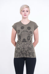 Sure Design Womens Octopus Chakras T-Shirt Green
